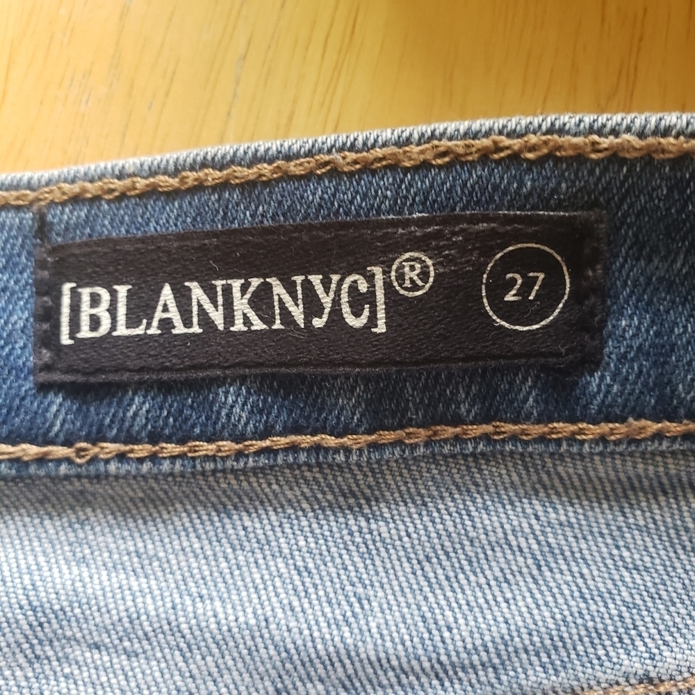 Blank NYC Denim Mini Skirt With Raw Hem, Size 27, Blue - Picture 9 of 16